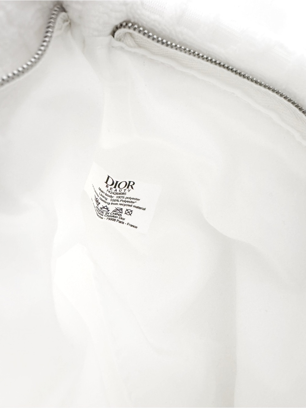 Dior White Embroidered Logo Cosmetic Bag Pouch - Picture 7 of 7